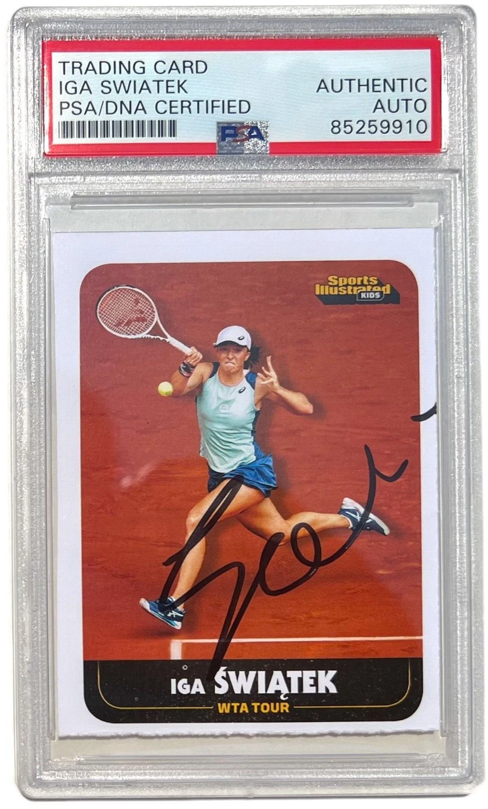 IGA SWIATEK SIGNED 2022 SPORTS ILLUSTRATED FOR KIDS ROOKIE CARD 1034 AUTO SI PSA