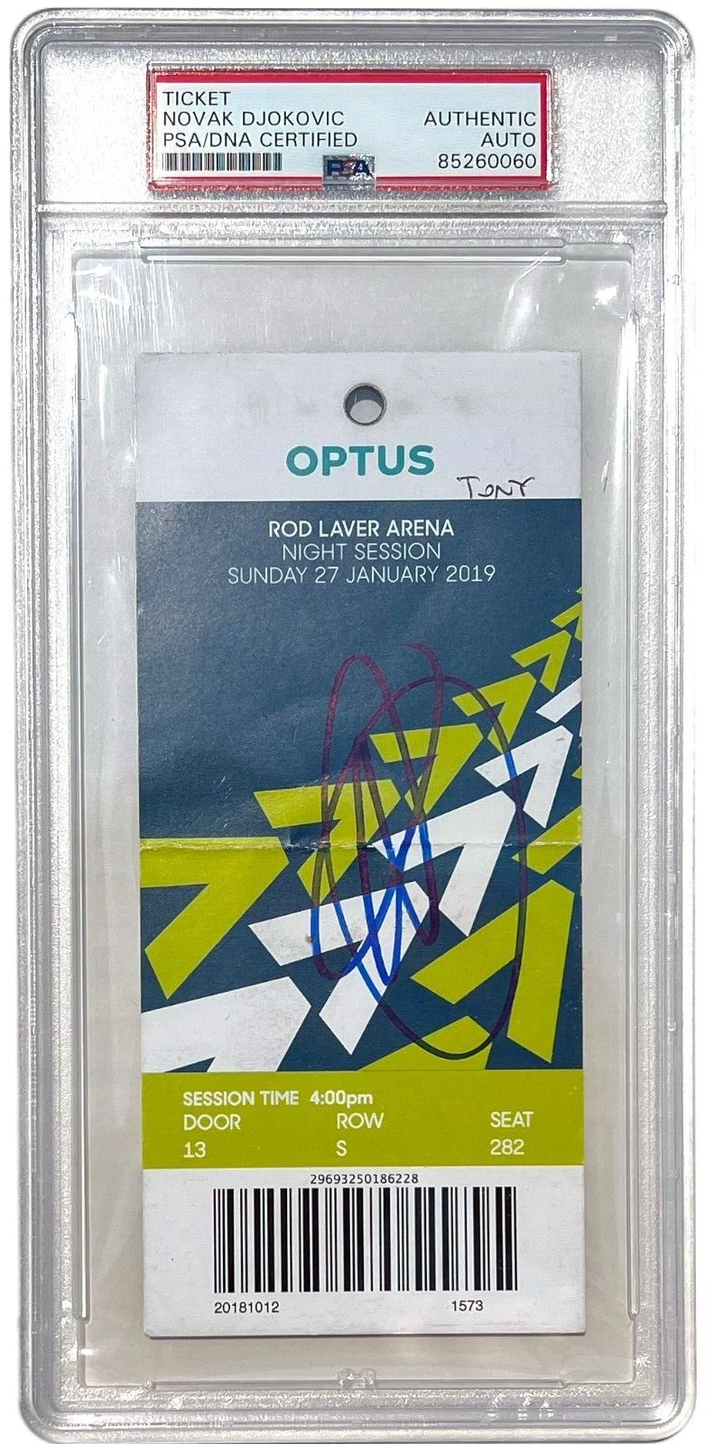 NOVAK DJOKOVIC SIGNED 2019 AUSTRALIAN OPEN FINALS TICKET STUB AUTO AO PSA DNA !
