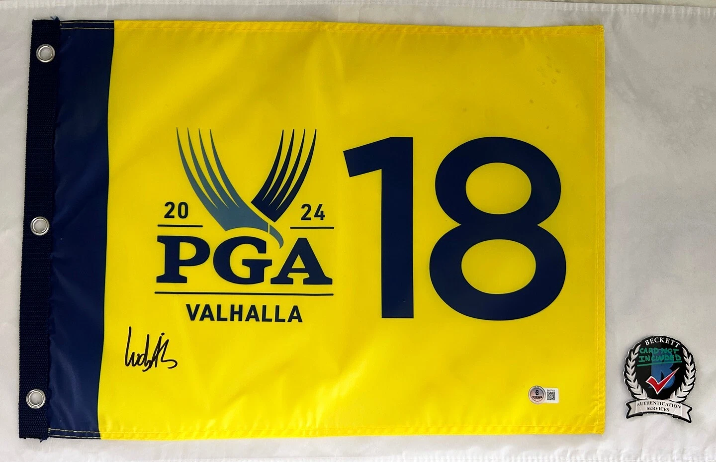 Ludvig Aberg Signed 2024 PGA Championship Flag 1 Beckett BAS COA