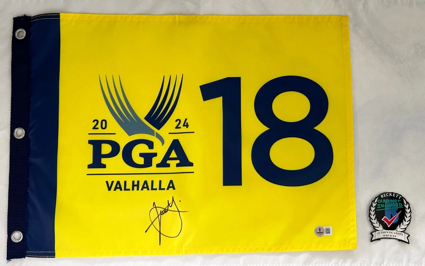 XANDER SCHAUFFELE SIGNED 2024 PGA CHAMPIONSHIP FLAG BECKETT BAS COA COLLECTIBLE MEMORABILIA