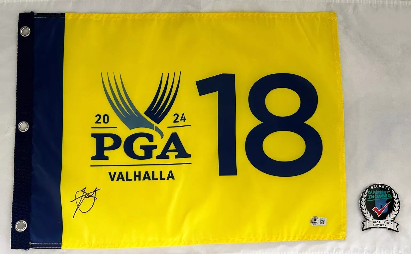 Xander Schauffele Signed 2024 PGA Championship Flag 1 Beckett BAS COA