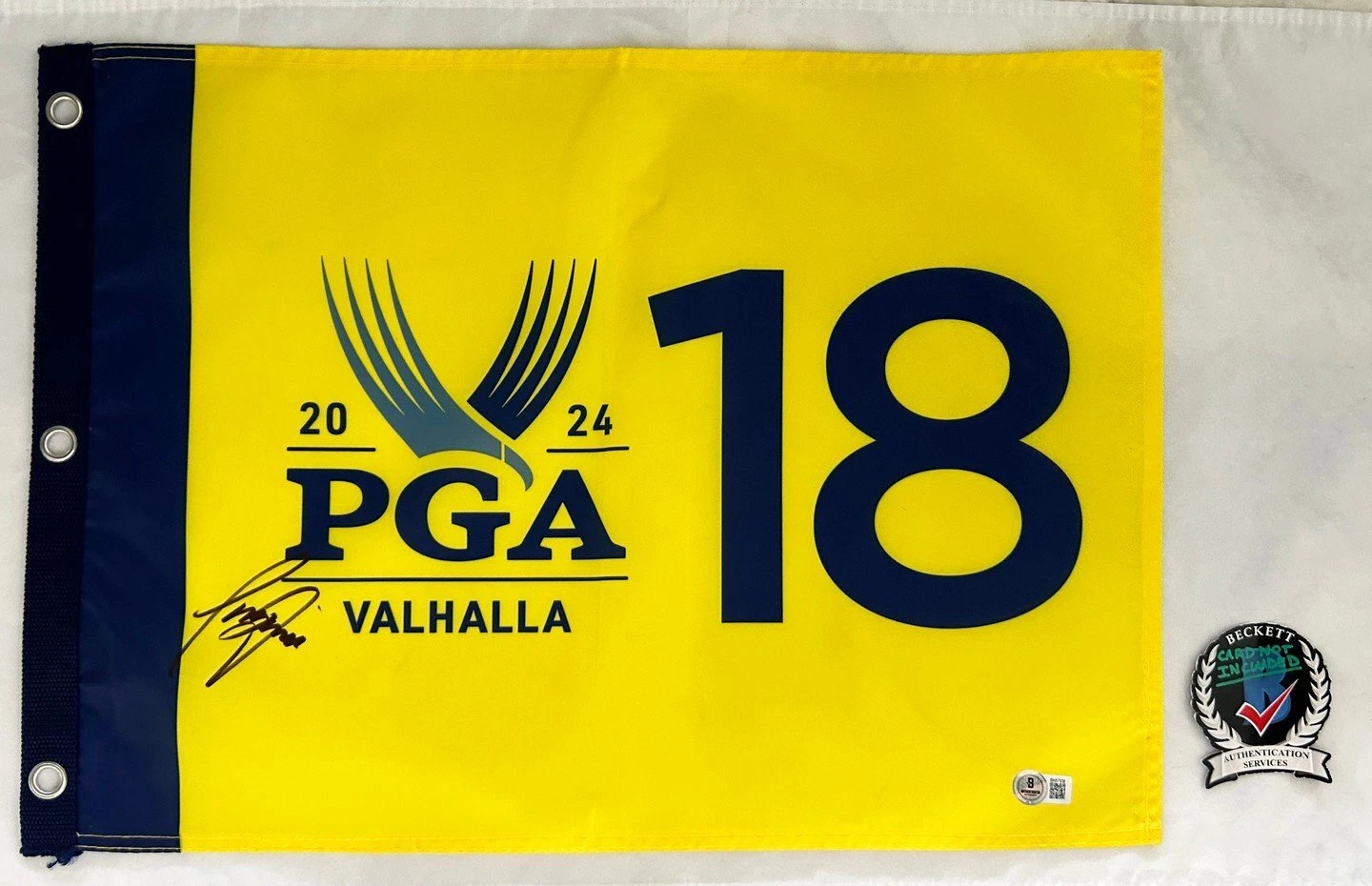 Tony Finau Signed 2024 PGA Championship Flag 1 Beckett BAS COA