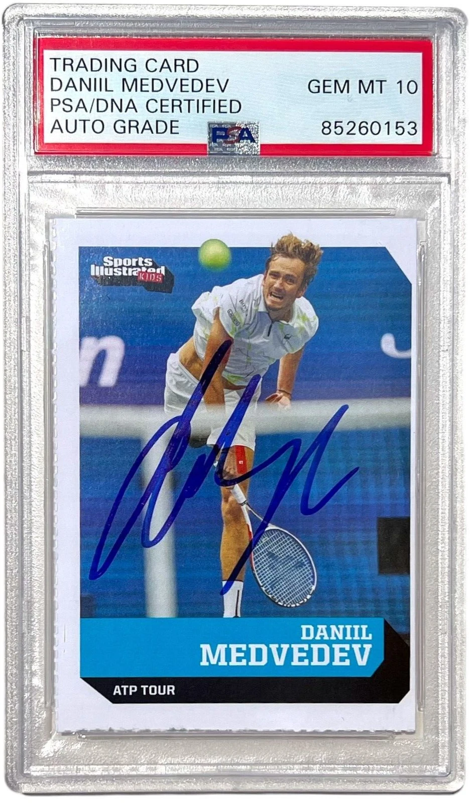 DANIIL MEDVEDEV SIGNED 2019 SPORTS ILLUSTRATED FOR KIDS CARD SI PSA/DNA AUTO 10