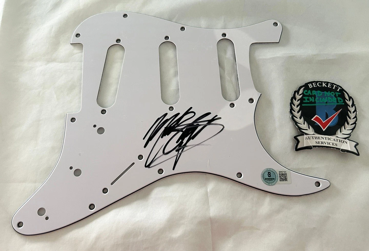 Mark Slaughter Signed Electric Pickguard Beckett BAS 1 COA
