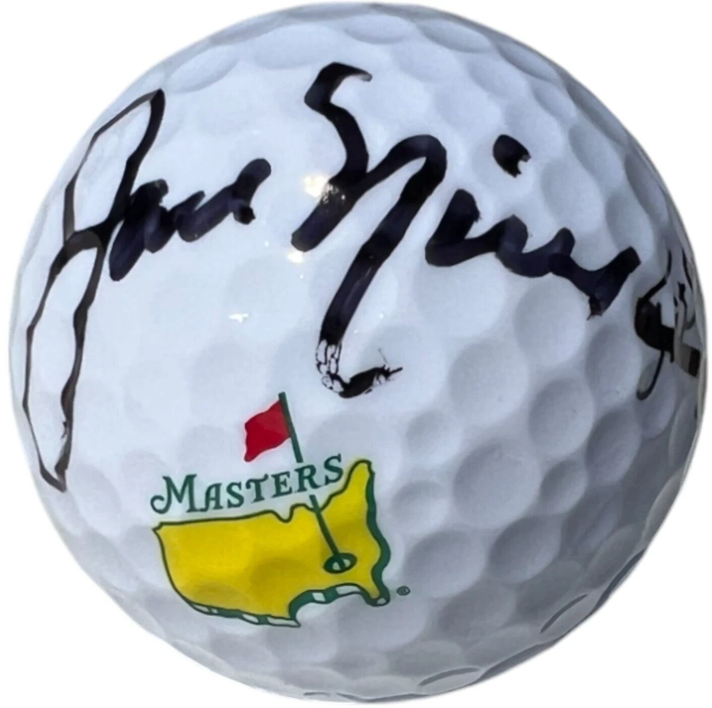 JACK NICKLAUS SIGNED MASTERS GOLF BALL GOLDEN BEAR MEMORIAL BRITISH US OPEN JSA