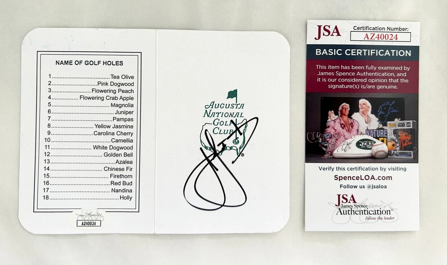 Cameron Smith Signed Masters Scorecard JSA COA