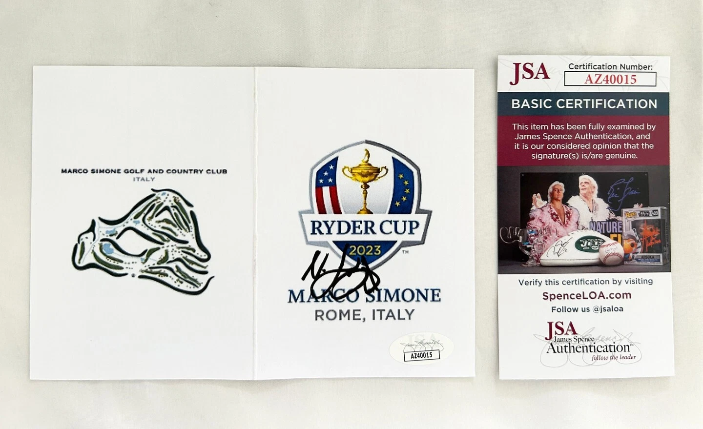 Nicolai Hojgaard Signed 2023 Ryder Cup Scorecard JSA 2 COA