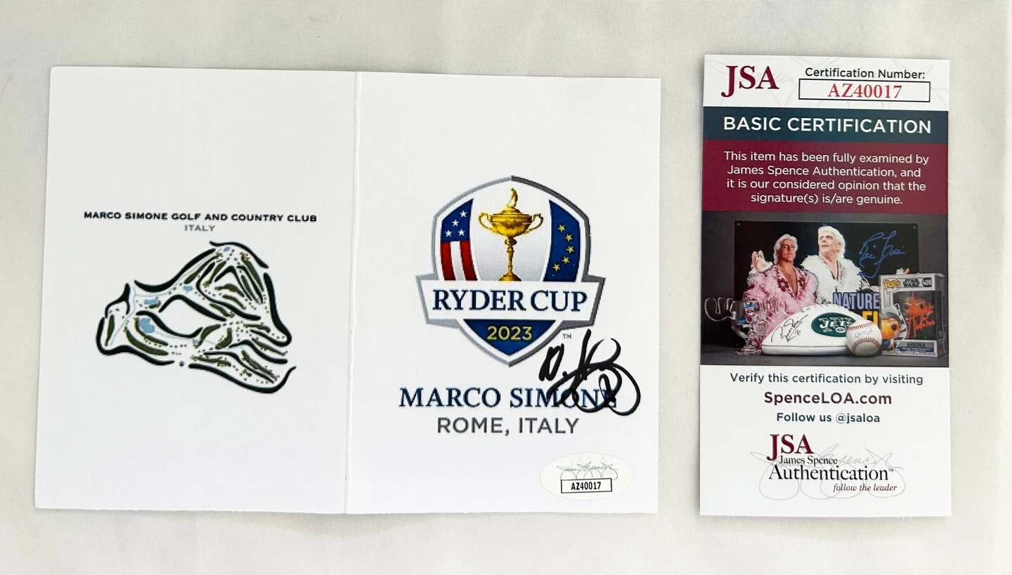 Nicolai Hojgaard Signed 2023 Ryder Cup Scorecard JSA COA