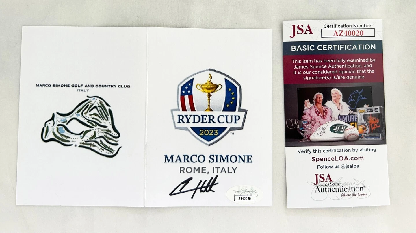 Tyrrell Hatton Signed 2023 Ryder Cup Scorecard JSA COA