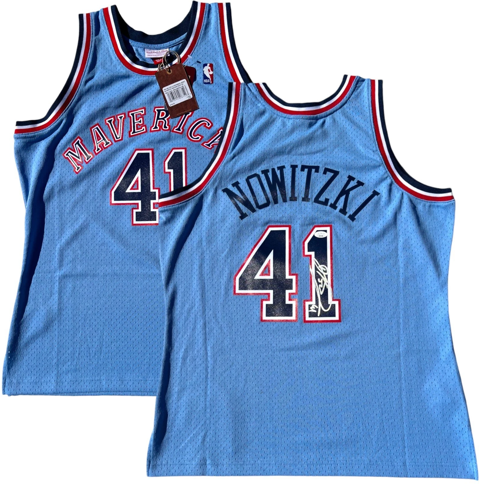 DIRK NOWITZKI SIGNED DALLAS MAVERICKS MITCHELL & NESS 1998-99 JERSEY JSA