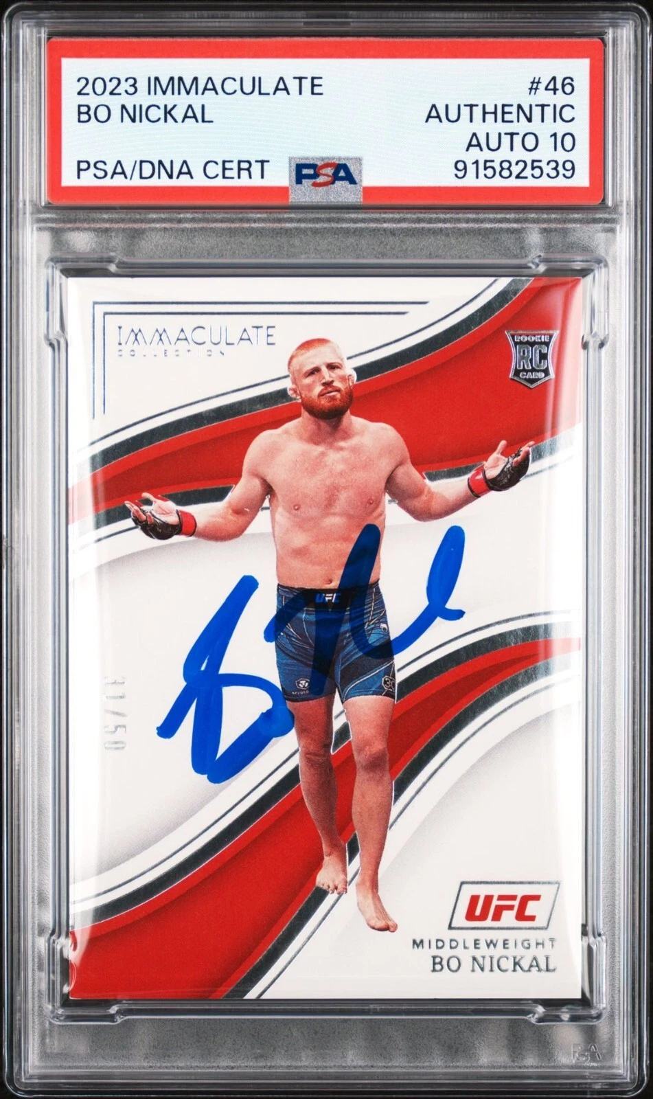 BO NICKAL SIGNED 2023 PANINI IMMACULATE ROOKIE CARD RC /50 PSA/DNA AUTO 10