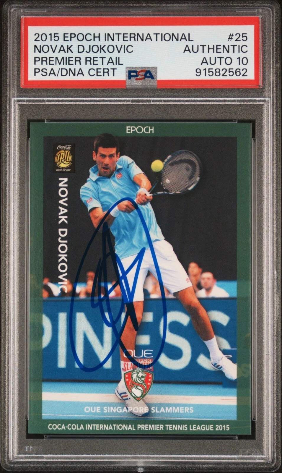 NOVAK DJOKOVIC SIGNED 2015 EPOCH INTERNATIONAL PREMIER LEAGUE PSA/DNA AUTO 10