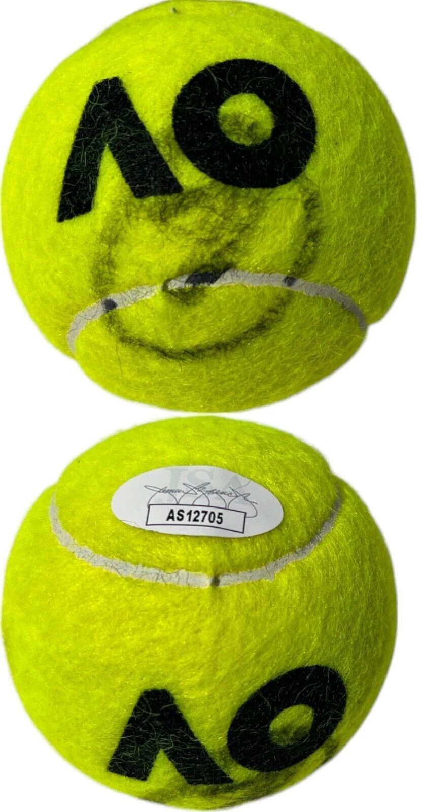 NOVAK DJOKOVIC SIGNED AUSTRALIAN OPEN TENNIS BALL AO US OPEN WIMBLEDON JSA