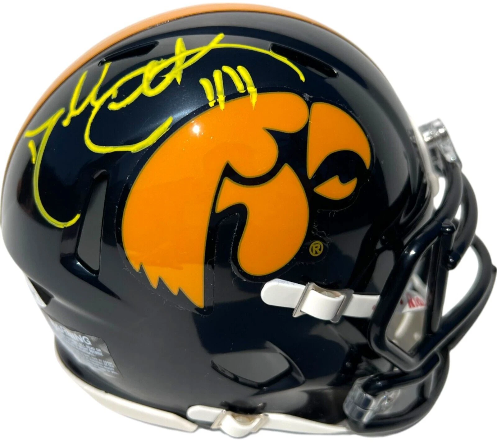 DALLAS CLARK SIGNED AUTOGRAPHED IOWA HAWKEYES FOOTBALL MINI HELMET JSA