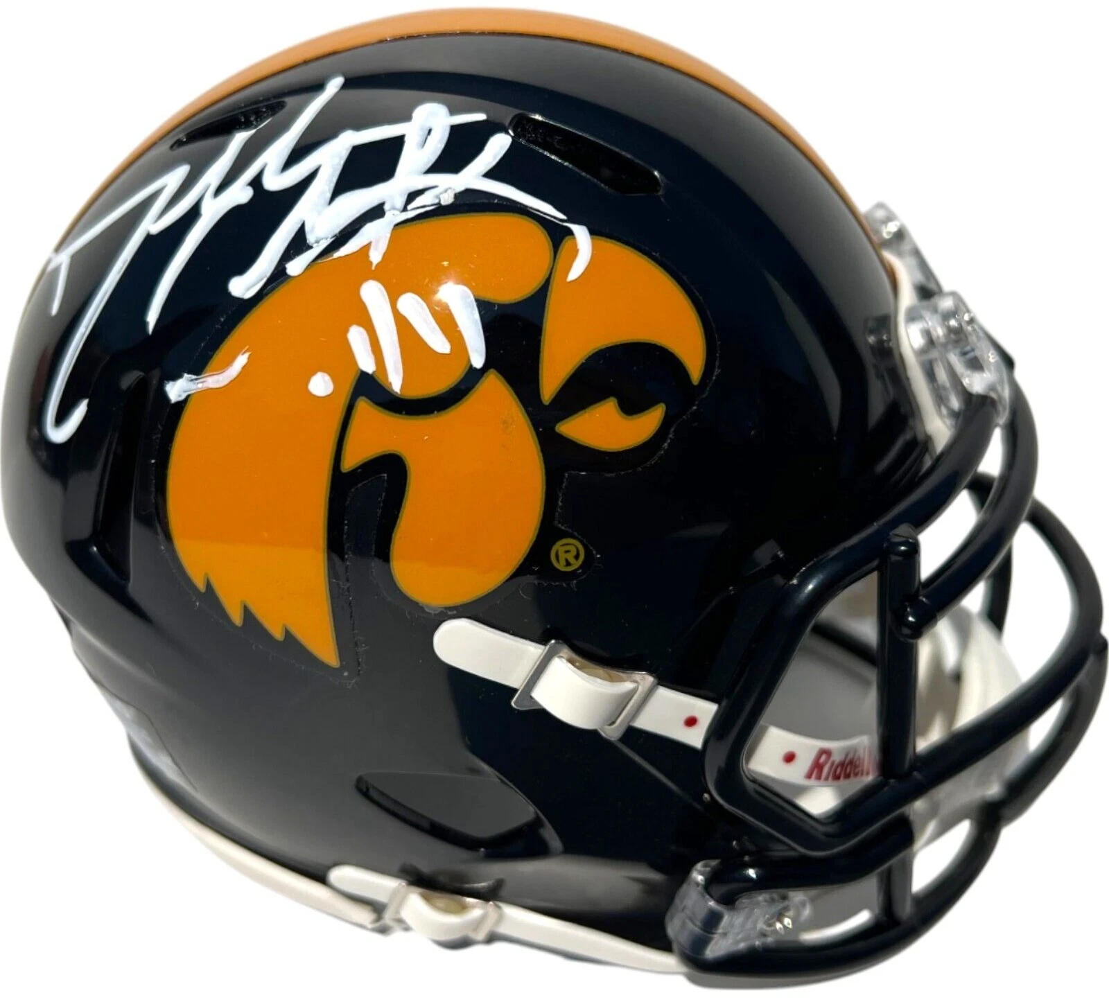 DALLAS CLARK SIGNED IOWA HAWKEYES FOOTBALL MINI HELMET JSA COA