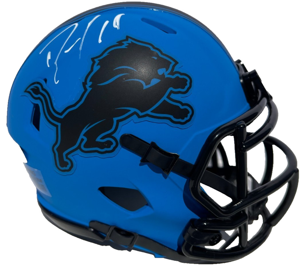 DAN CAMPBELL SIGNED AUTOGRAPHED DETROIT LIONS RAVE FOOTBALL MINI HELMET JSA