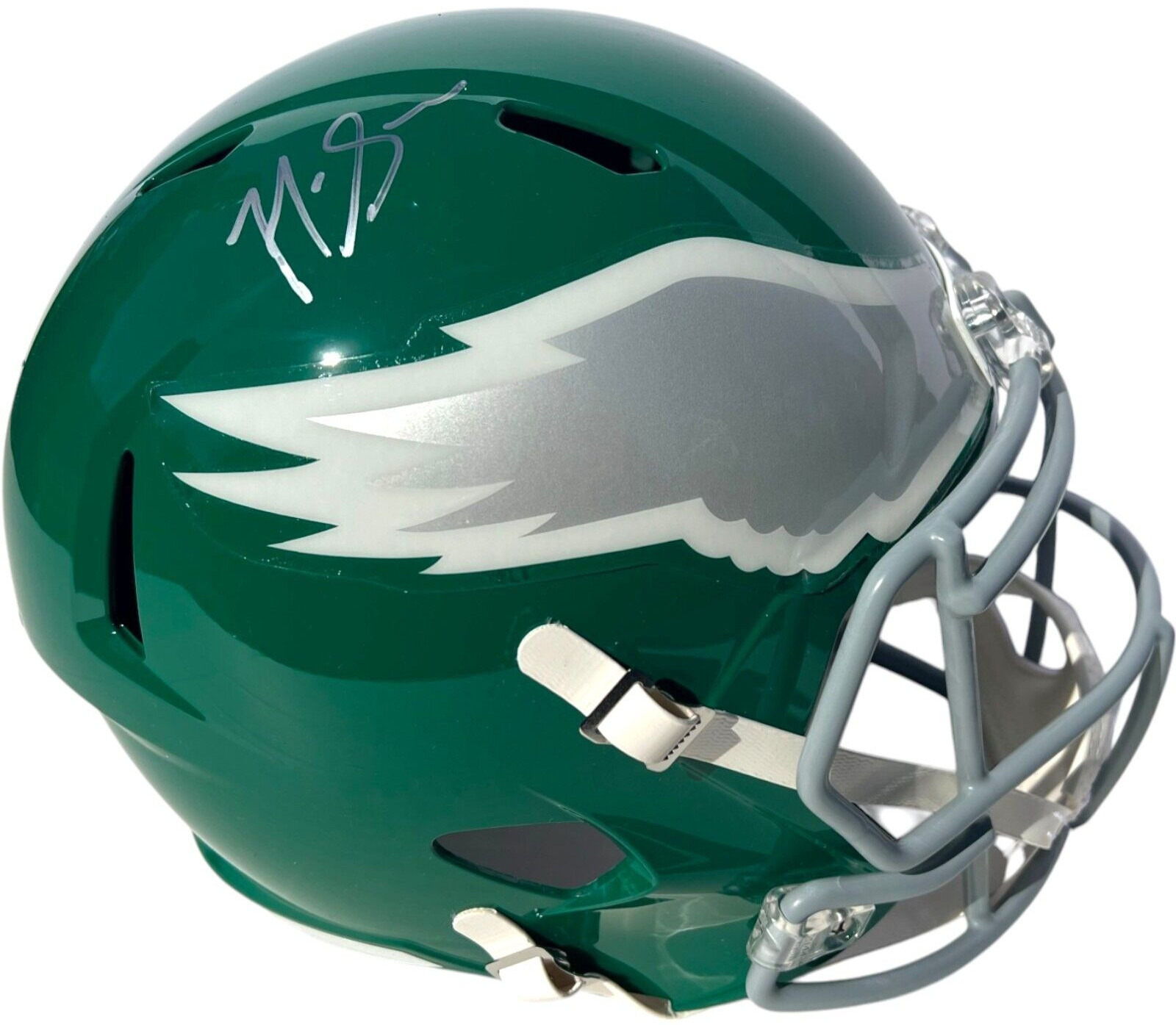 NICK SIRIANNI SIGNED EAGLES FOOTBALL FULL SIZE HELMET SUPER BOWL CHAMPS JSA COA