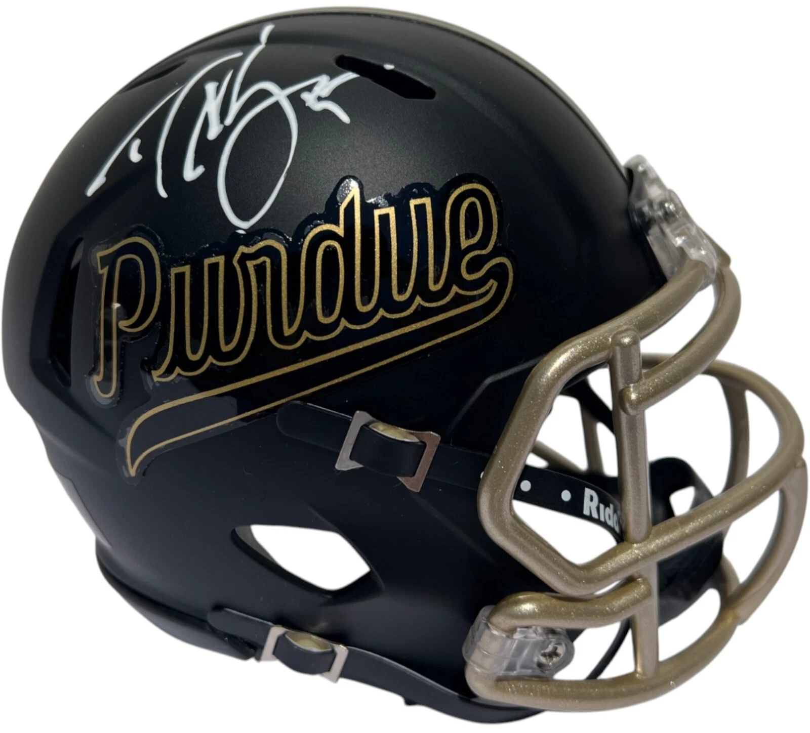 DREW BREES SIGNED AUTOGRAPHED PURDUE BOILMAKERS MINI FOOTBALL HELMET JSA
