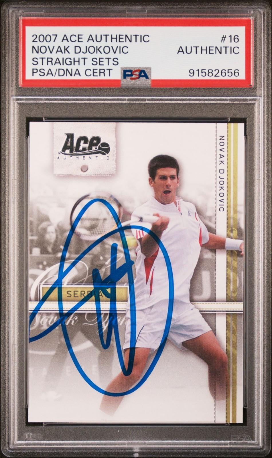2007 Ace Authentic Novak Djokovic Straight Sets #16 Rookie PSA Authentic Auto !
