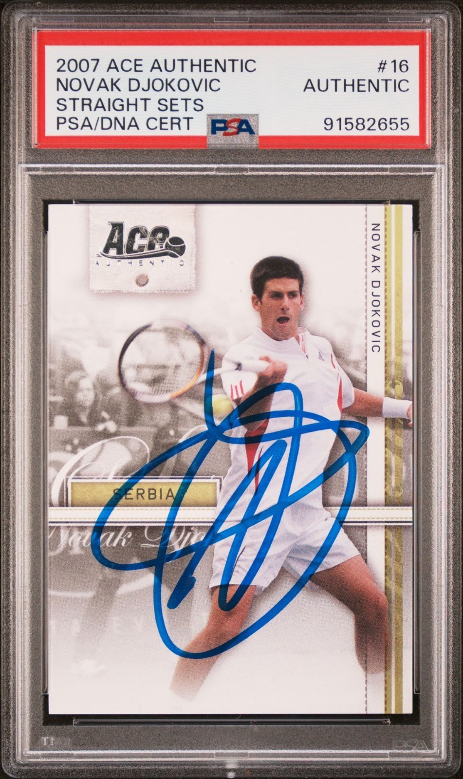 Novak Djokovic Signed 2007 ACE Authentic Straight Sets RC PSA Auto GOAT!