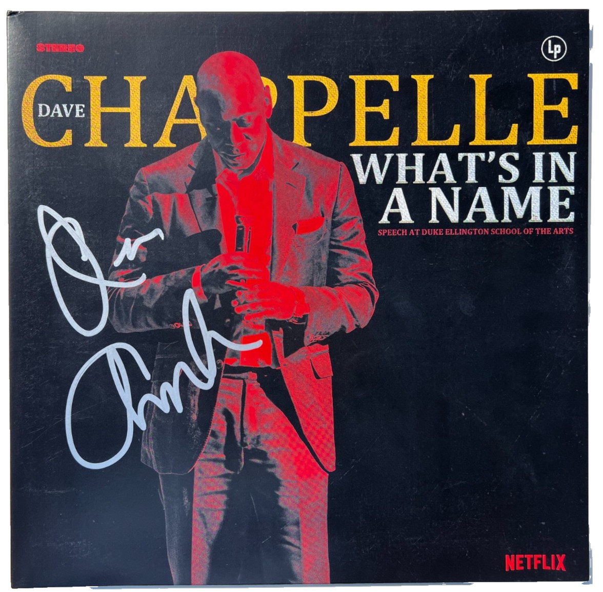 DAVE CHAPPELLE SIGNED AUTOGRAPHED WHAT'S IN A NAME VINYL ALBUM LP NETFLIX JSA