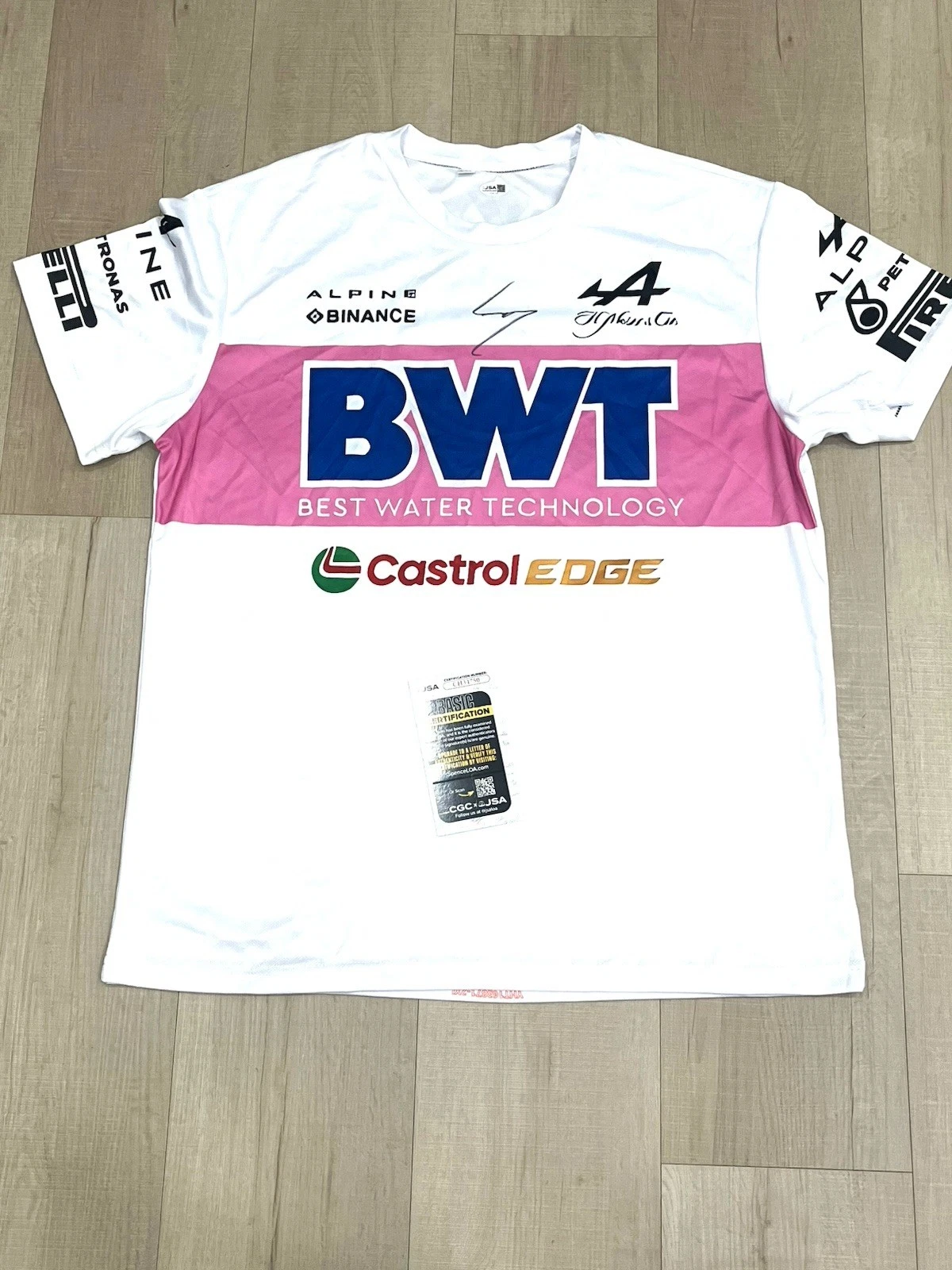 Pierre Gasly Hand Signed Shirt F1 Formula 1 JSA Cert #6