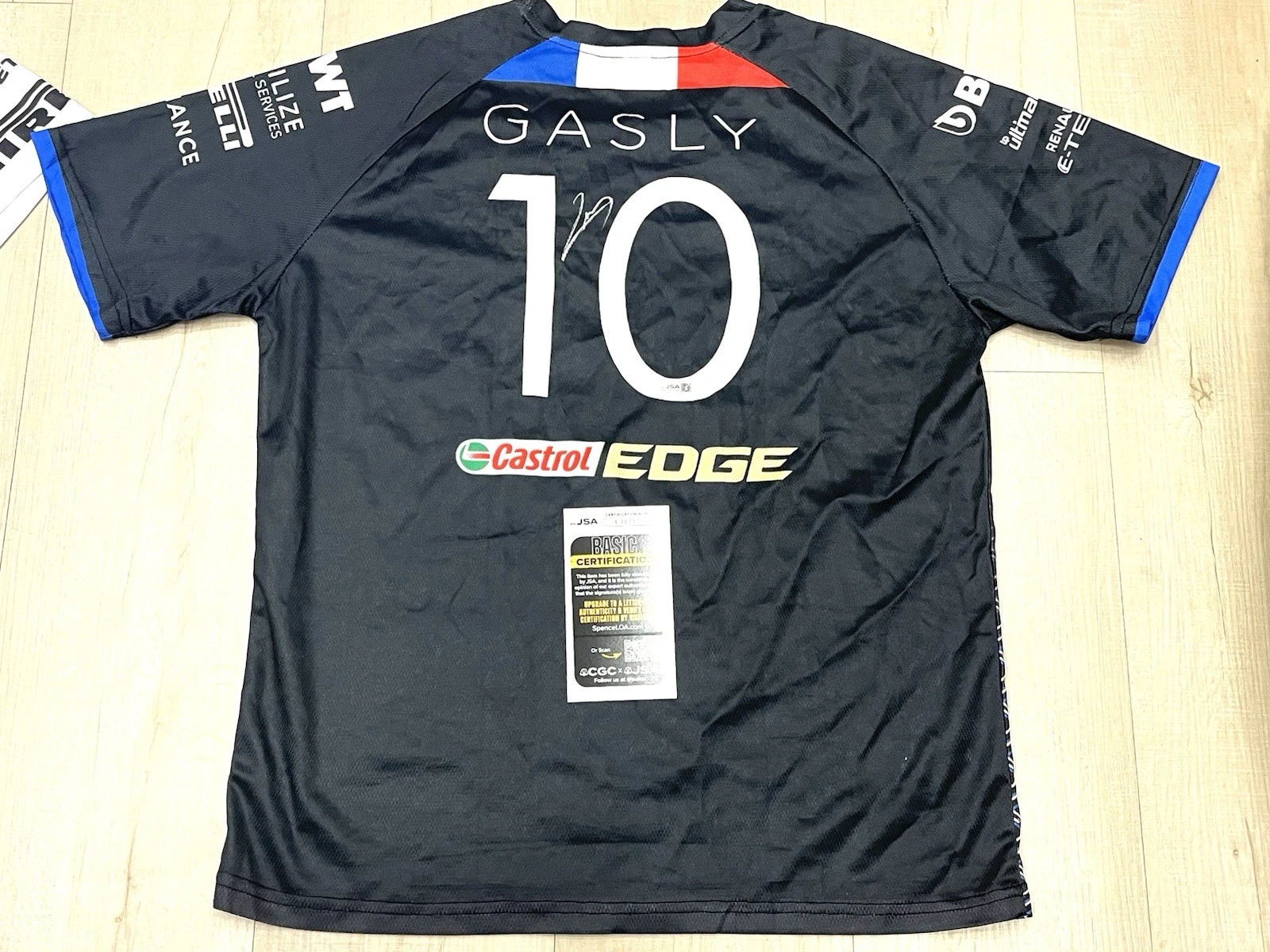 Pierre Gasly Hand Signed Shirt F1 Formula 1 JSA Cert #7