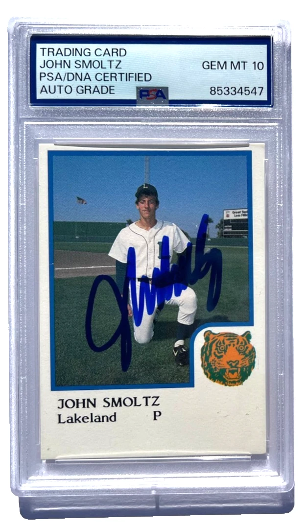 JOHN SMOLTZ SIGNED 1986 PROCARDS ROOKIE CARD LAKELAND TIGERS RC AUTO 10 PSA/DNA
