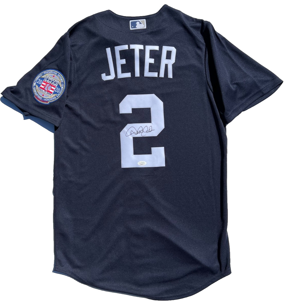 DEREK JETER SIGNED NEW YORK YANKEES HALL OF FAME NIKE BASEBALL JERSEY JSA LOA