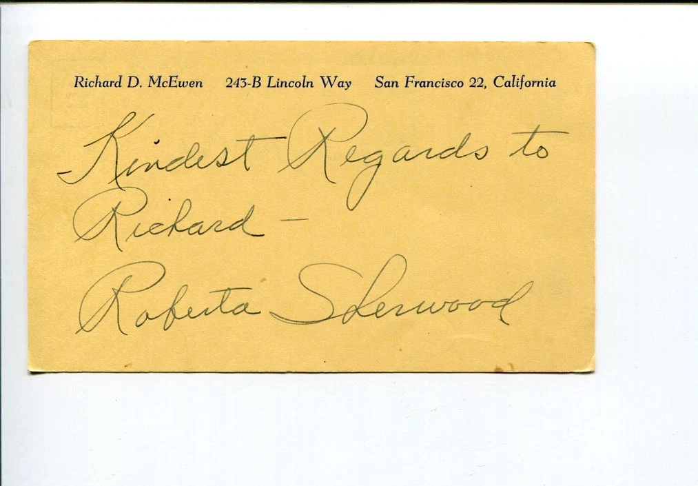 Roberta Sherwood Jazz Big Band Lazy River Singer Signed Autograph
