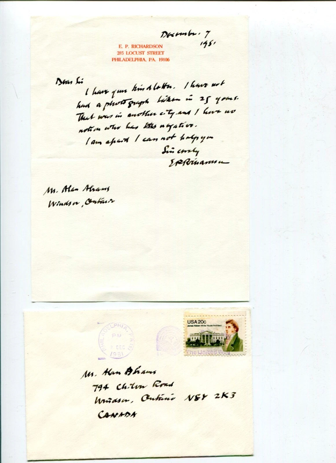 Edgar Preston Richardson Art Historian Author Signed Autograph ALS