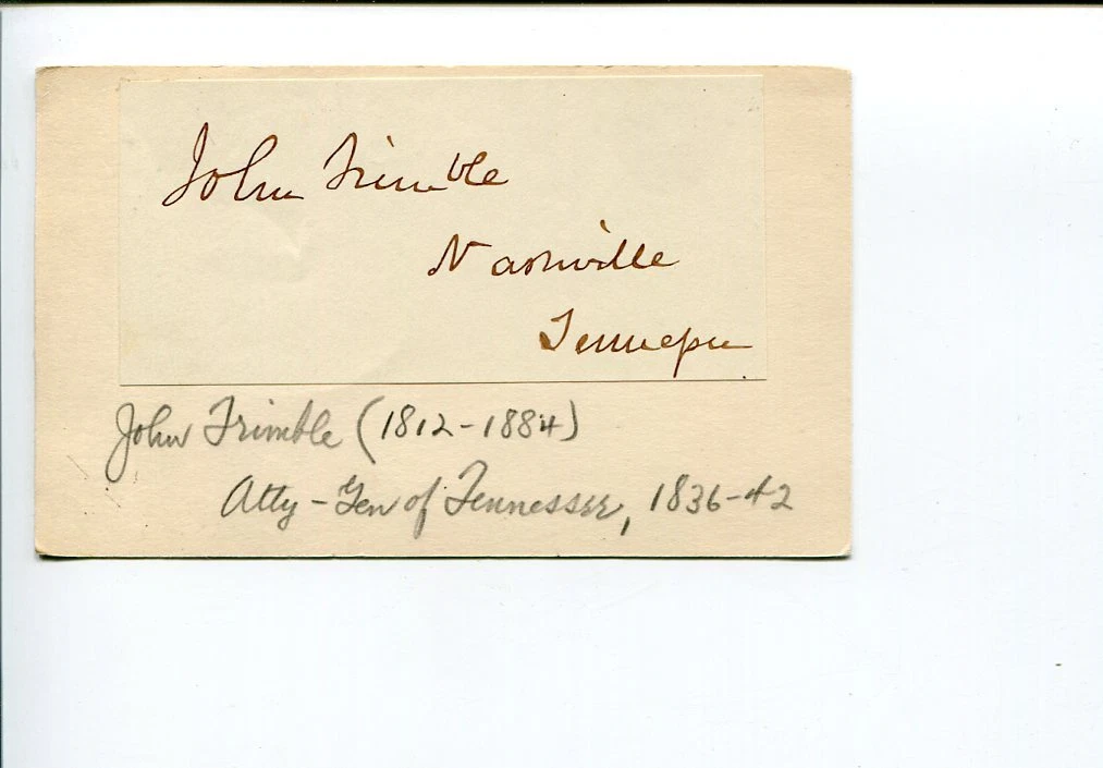 John Trimble 1800s TN Tennessee US Representative Congress Signed Autograph