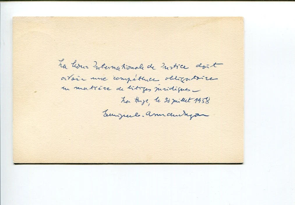 Enrique Armand Ugon International World Court Justice Judge Signed Autograph