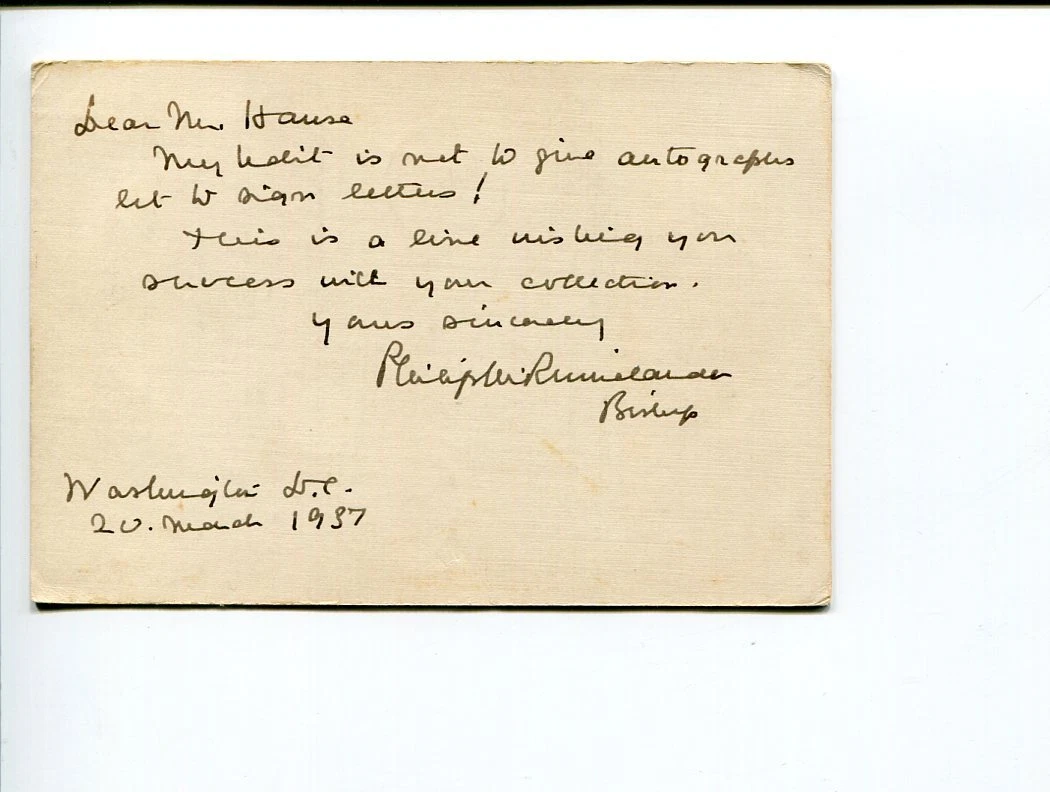 Philip M. Rhinelander Episcopal Bishop Of Pennsylvania Clergy Signed Autograph