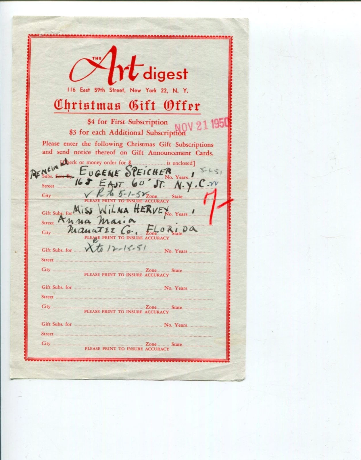 Eugene Speicher American Academy Art And Letters Artist Signed Autograph