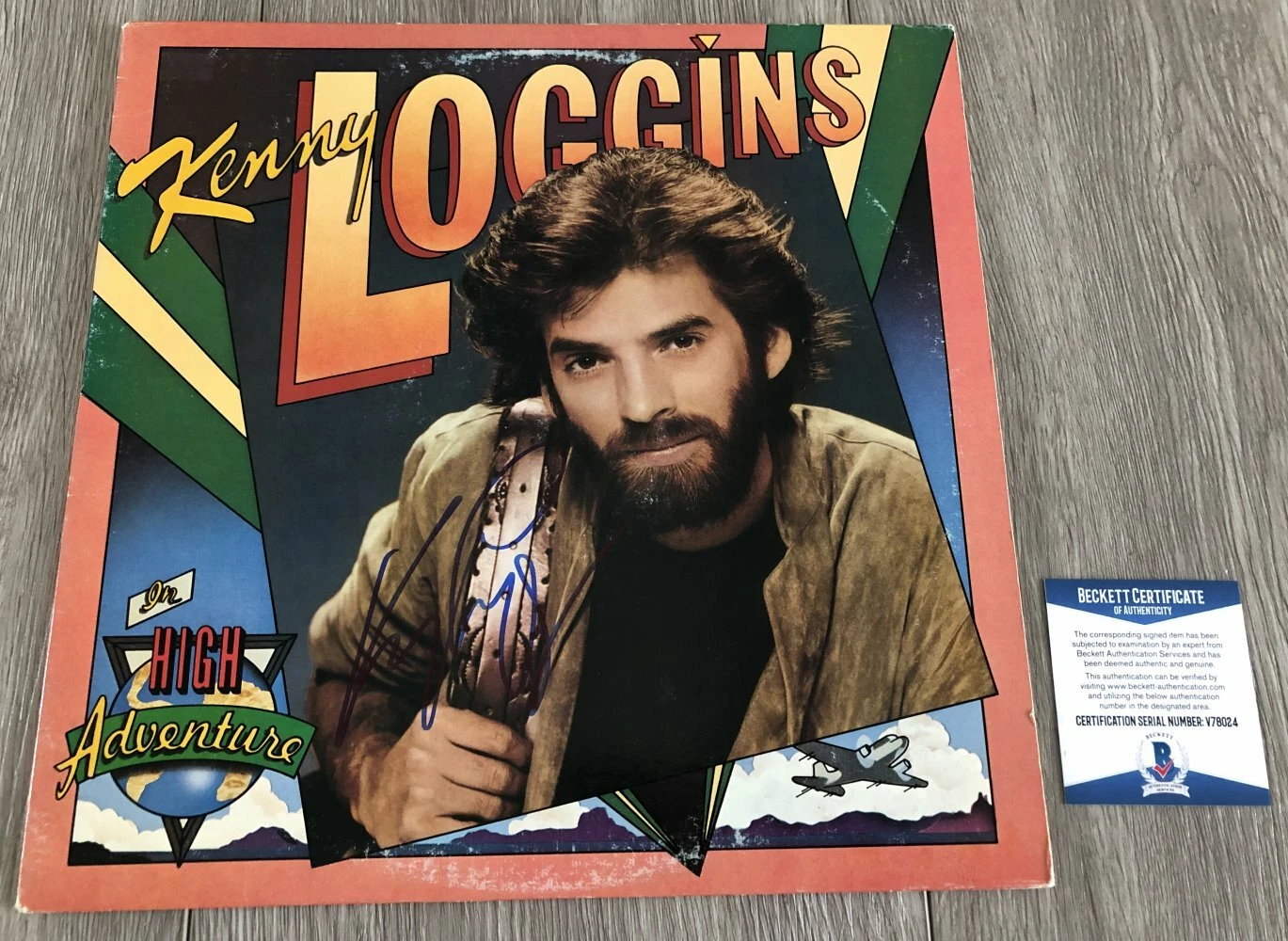 KENNY LOGGINS SIGNED AUTOGRAPH HIGH ADVENTURE ALBUM w/PROOF & BECKETT BAS COA