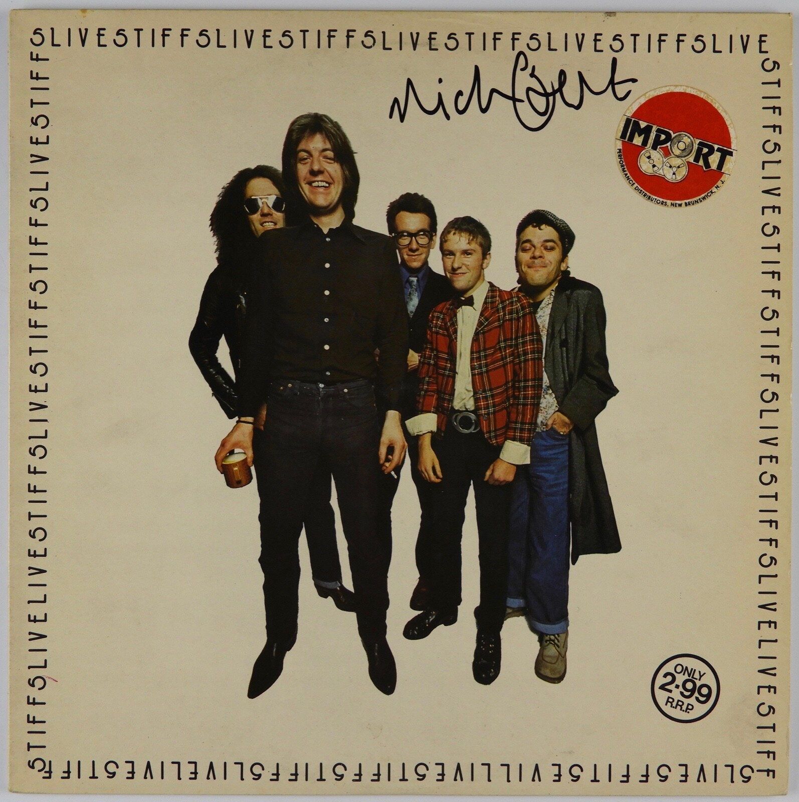 Nick Lowe Signed Autograph JSA Record Album Vinyl Stiff 5 Live