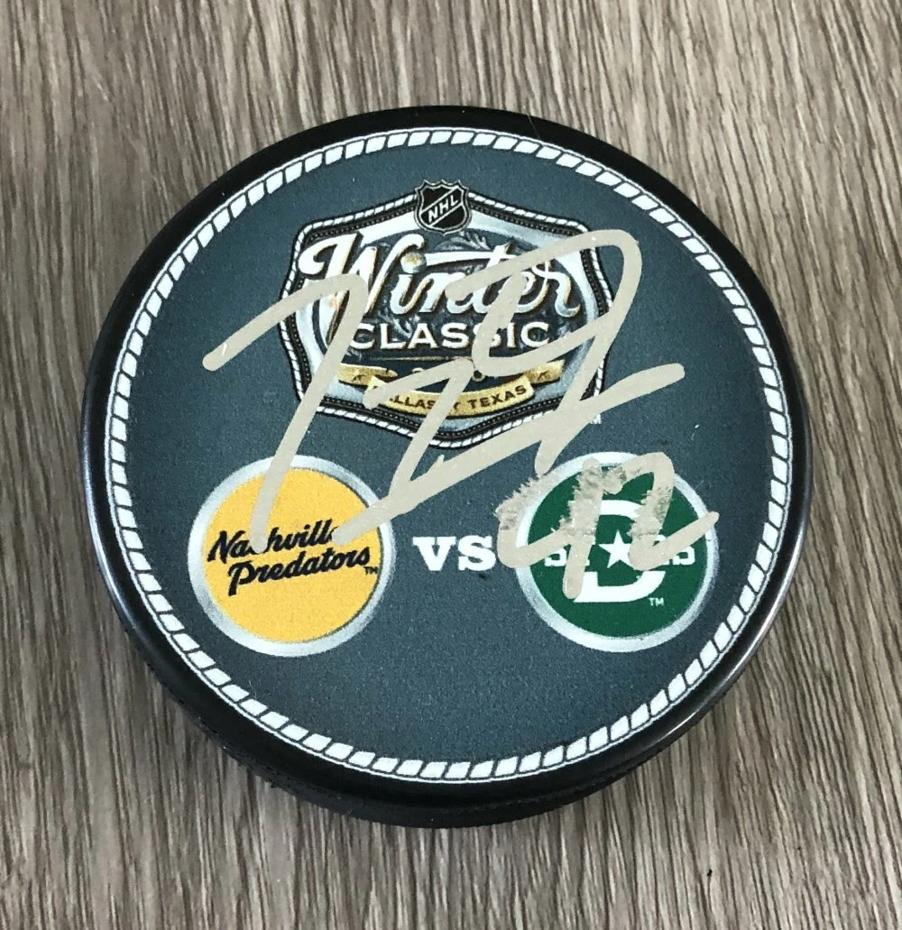 TAYLOR FEDUN DALLAS STARS SIGNED 2020 WINTER CLASSIC PUCK A w/EXACT PROOF