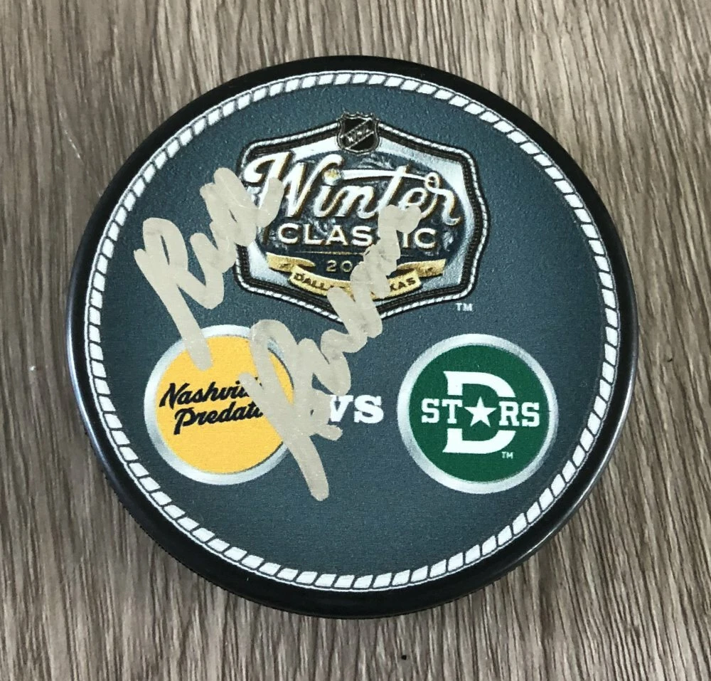 RICK BOWNESS DALLAS STARS SIGNED 2020 WINTER CLASSIC PUCK B w/EXACT PROOF