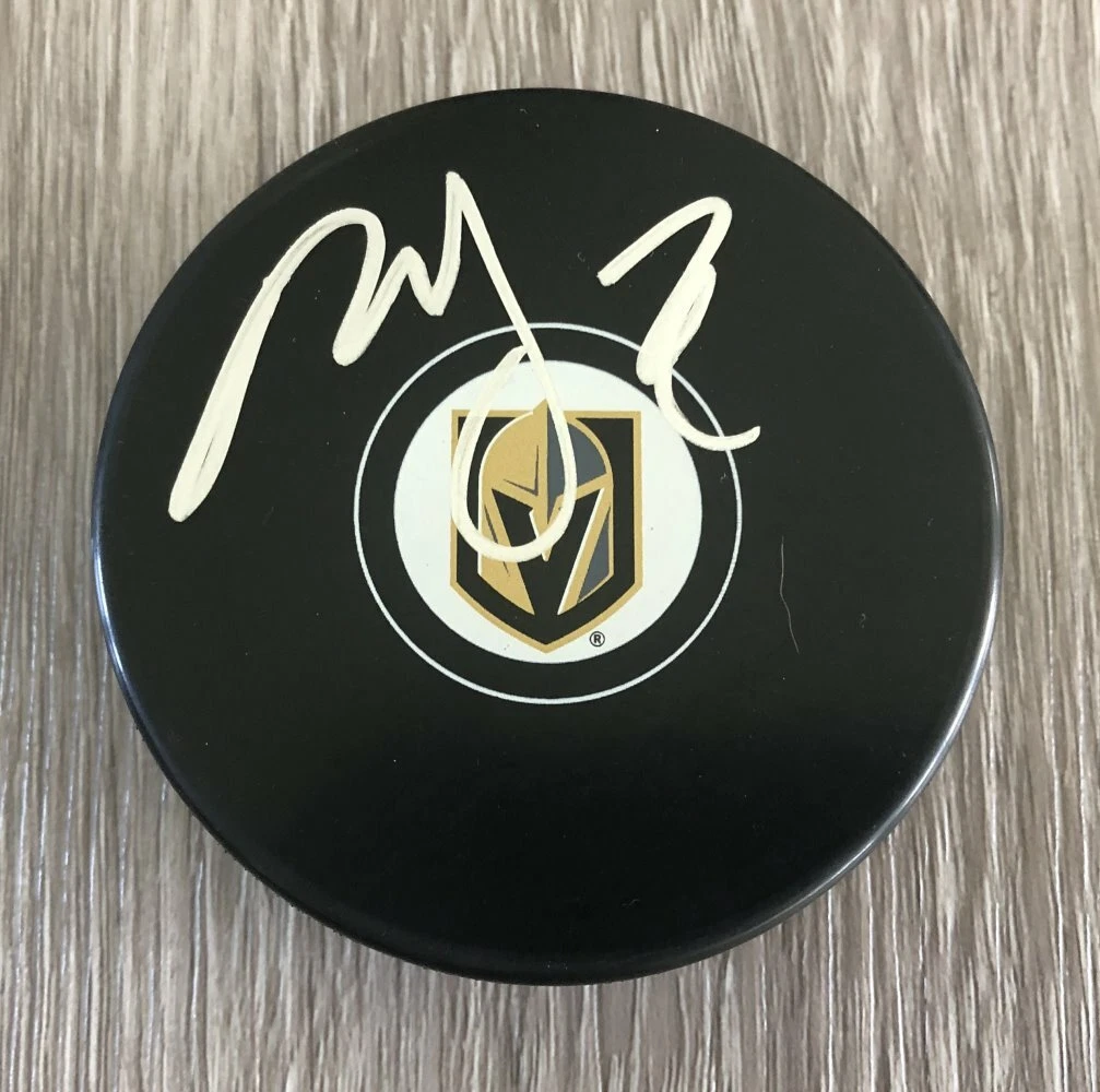 PAUL STASTNY SIGNED AUTOGRAPH LAS VEGAS GOLDEN KNIGHTS LOGO PUCK w/PROOF