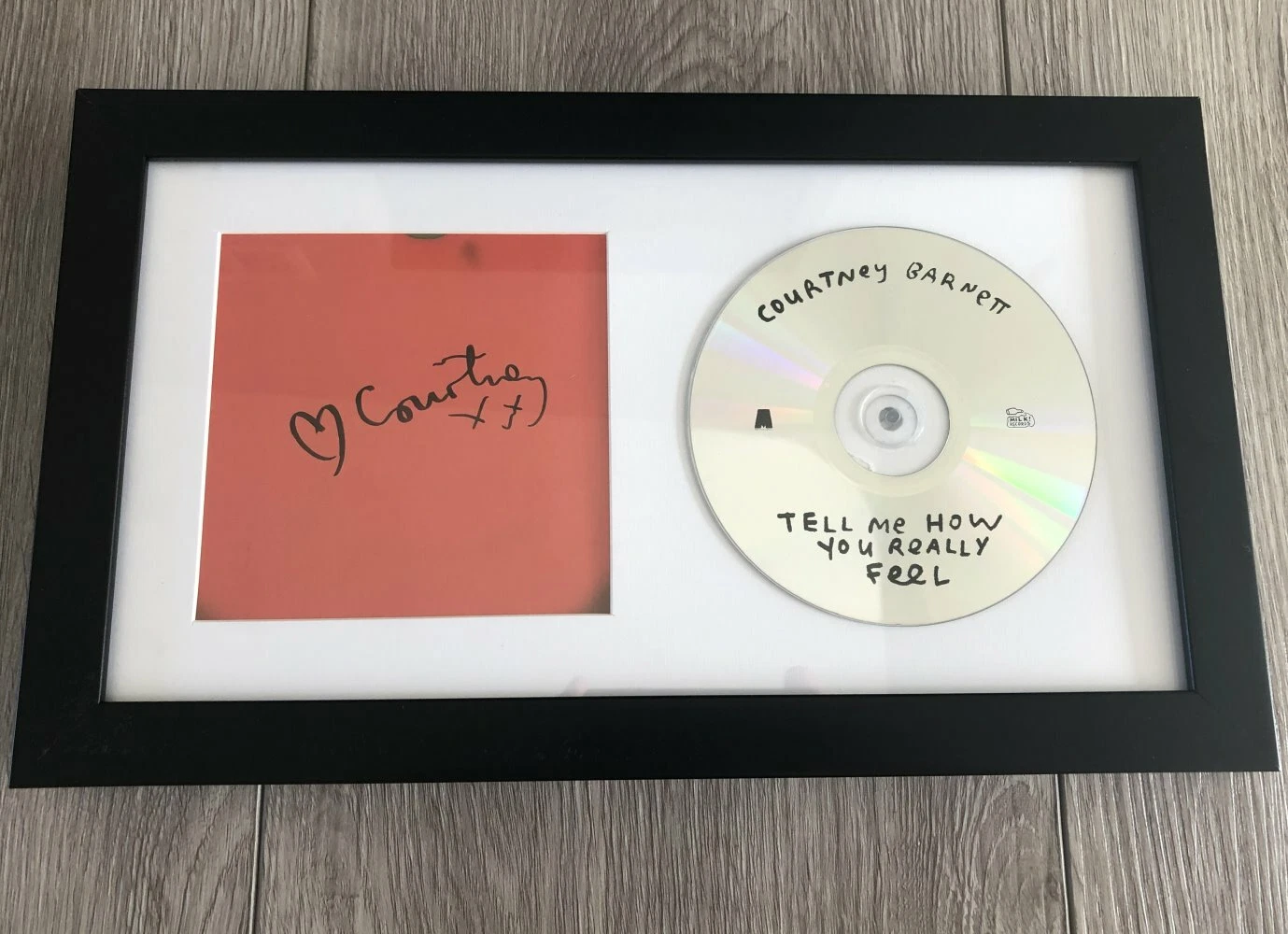 COURTNEY BARNETT SIGNED AUTOGRAPH TELL ME HOW YOU REALLY FEEL FRAMED & MATTED CD