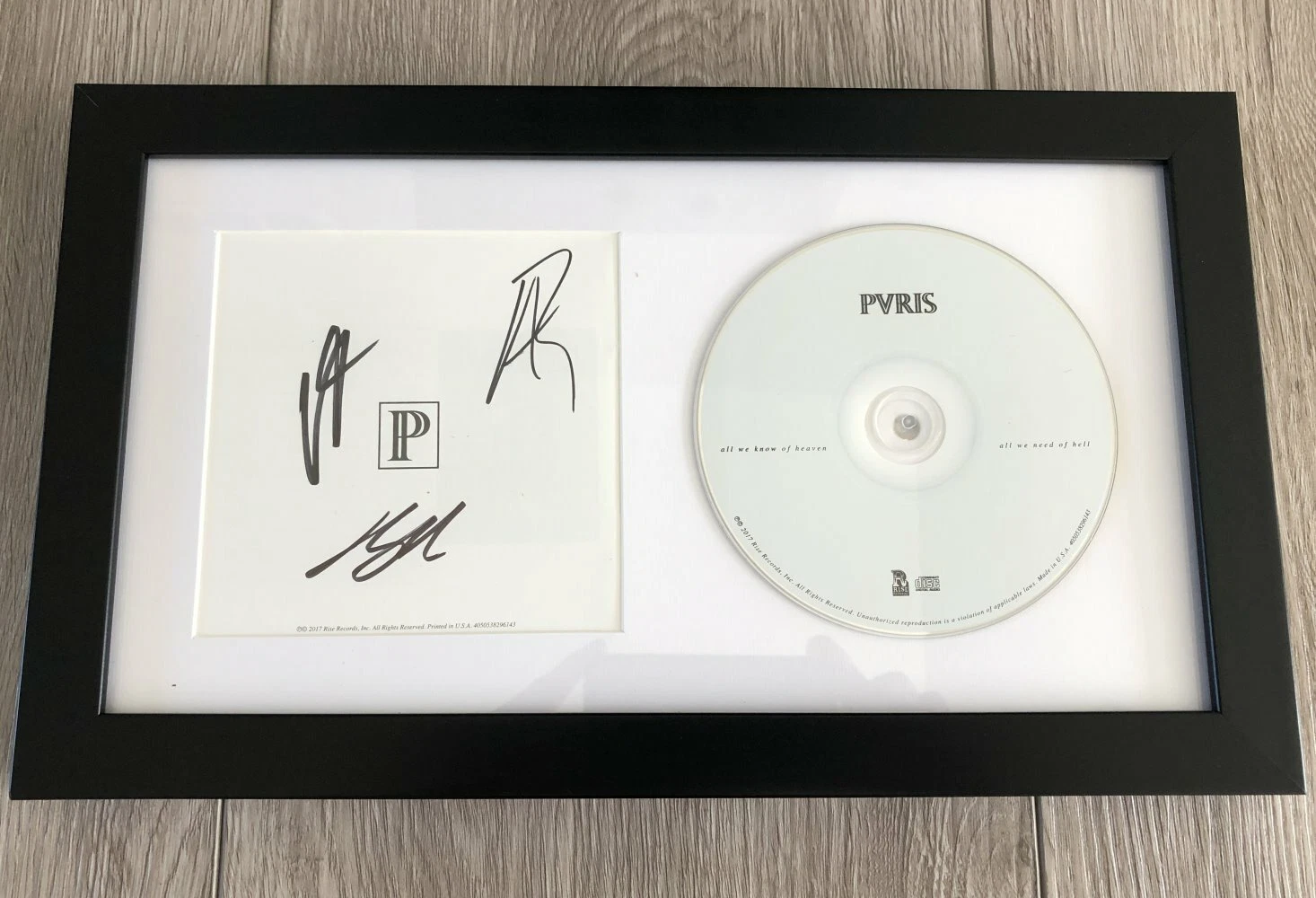PVRIS SIGNED AUTOGRAPH ALL WE KNOW OF HEAVEN, ALL WE NEED OF HELL FRAMED CD