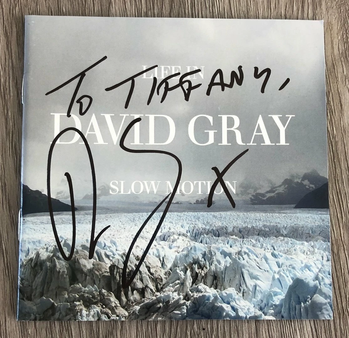 DAVID GRAY SIGNED AUTOGRAPH LIFE IN SLOW MOTION CD BOOKLET COVER w/EXACT PROOF