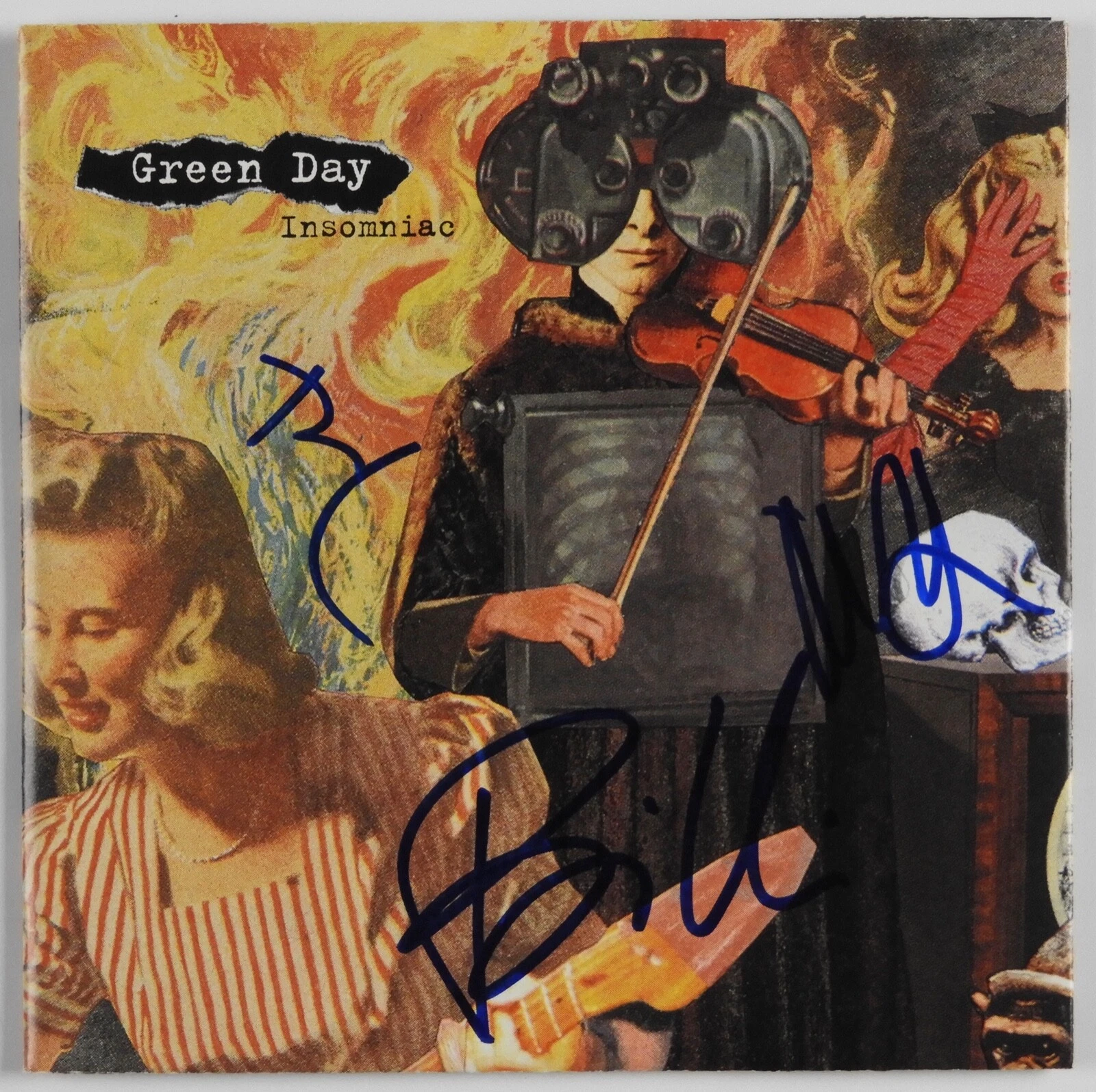 Green Day JSA Autograph Signed CD Insomniac Booklet Billie Joe Tre Cool Mike