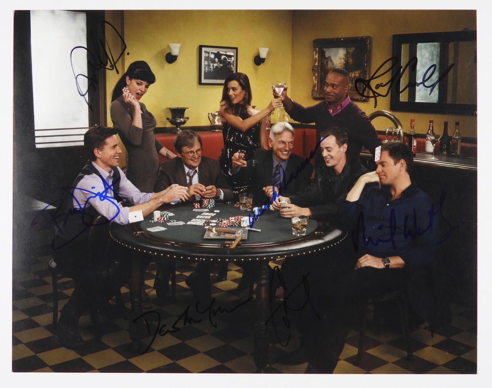 N.C.I.S JSA Cast 7 signatures signed autograph 11x14 photo NCIS