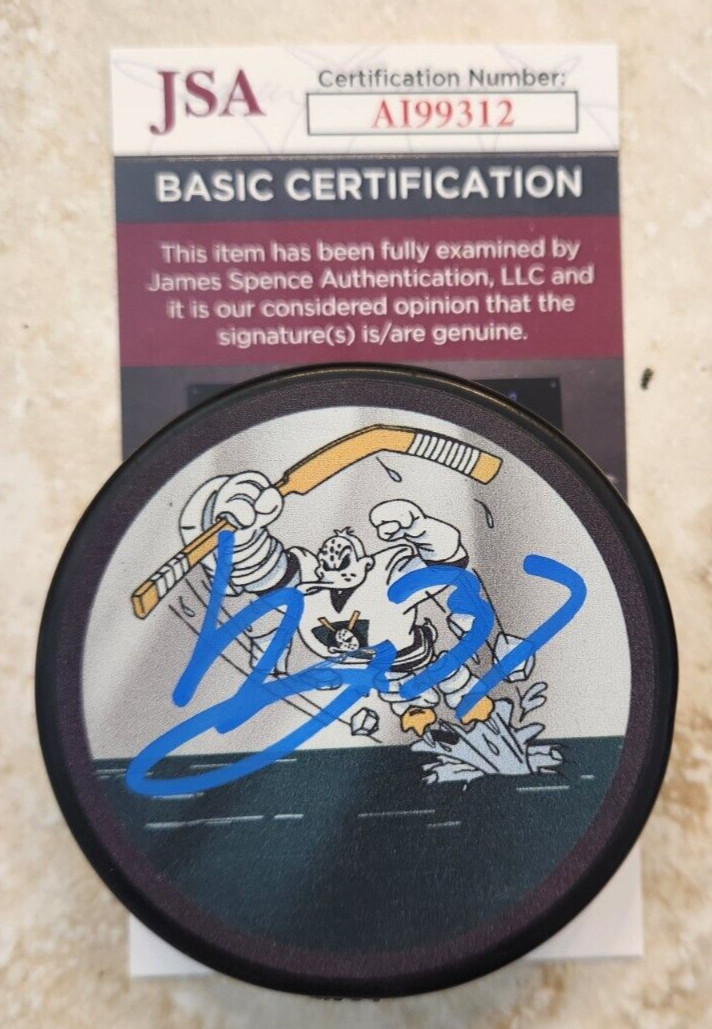 Mason McTavish Signed Reverse Retro Puck w/ JSA COA #AI99312 Anaheim Ducks