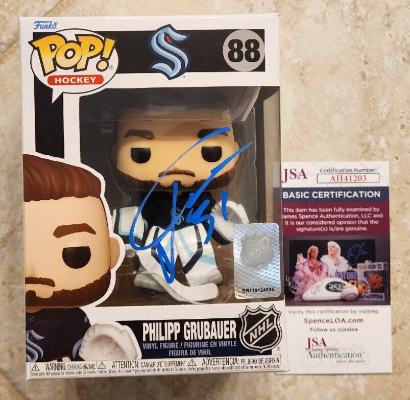 Philipp Grubauer Signed Funko Pop! w/ JSA COA #AH41203 Seattle Kraken