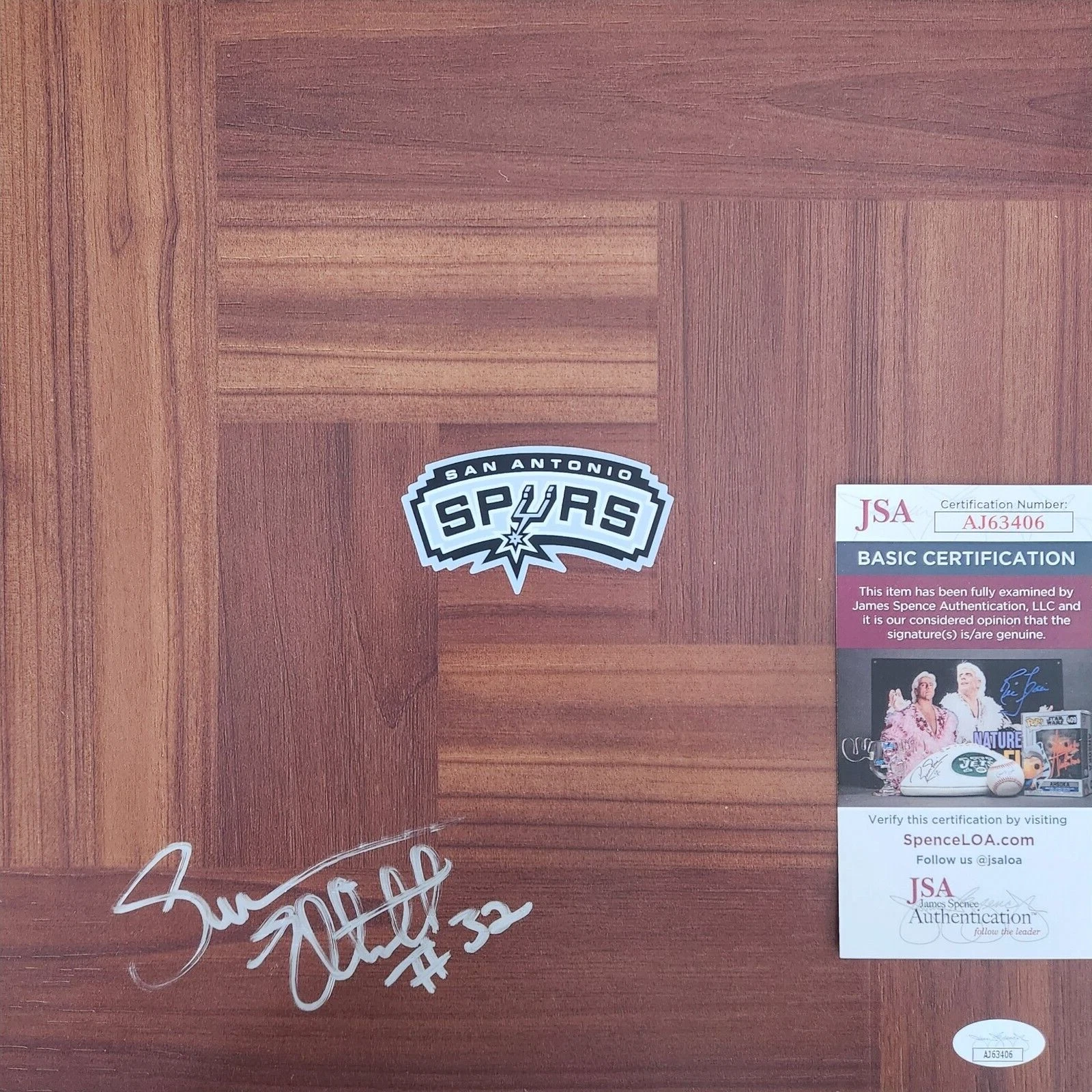 Sean Elliott Signed Floorboard w/ JSA COA #AJ63406 San Antonio Spurs