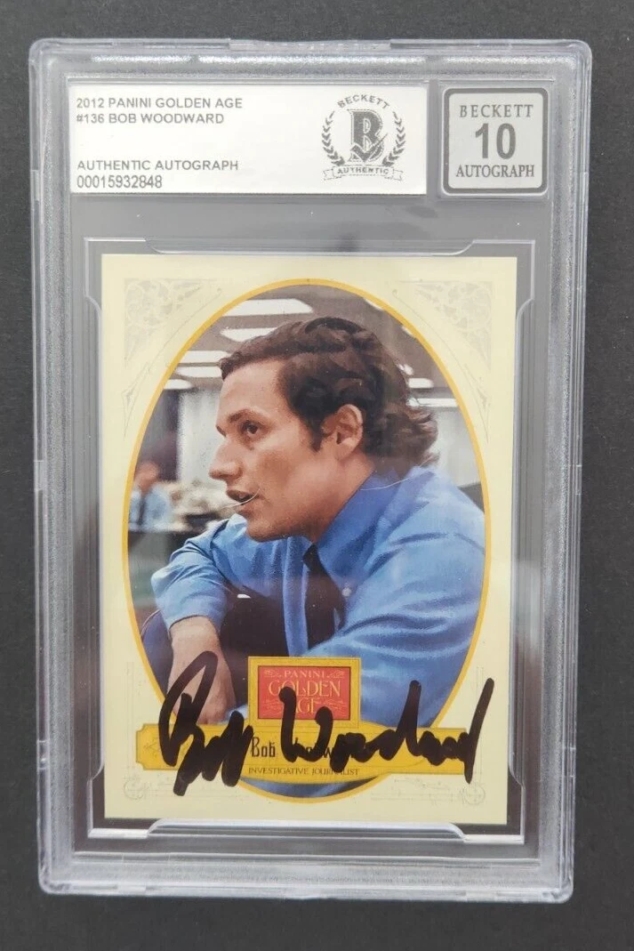 Bob Woodward Signed 2012 Panini Golden Age Card w/ BAS COA GRADED 10! Beckett