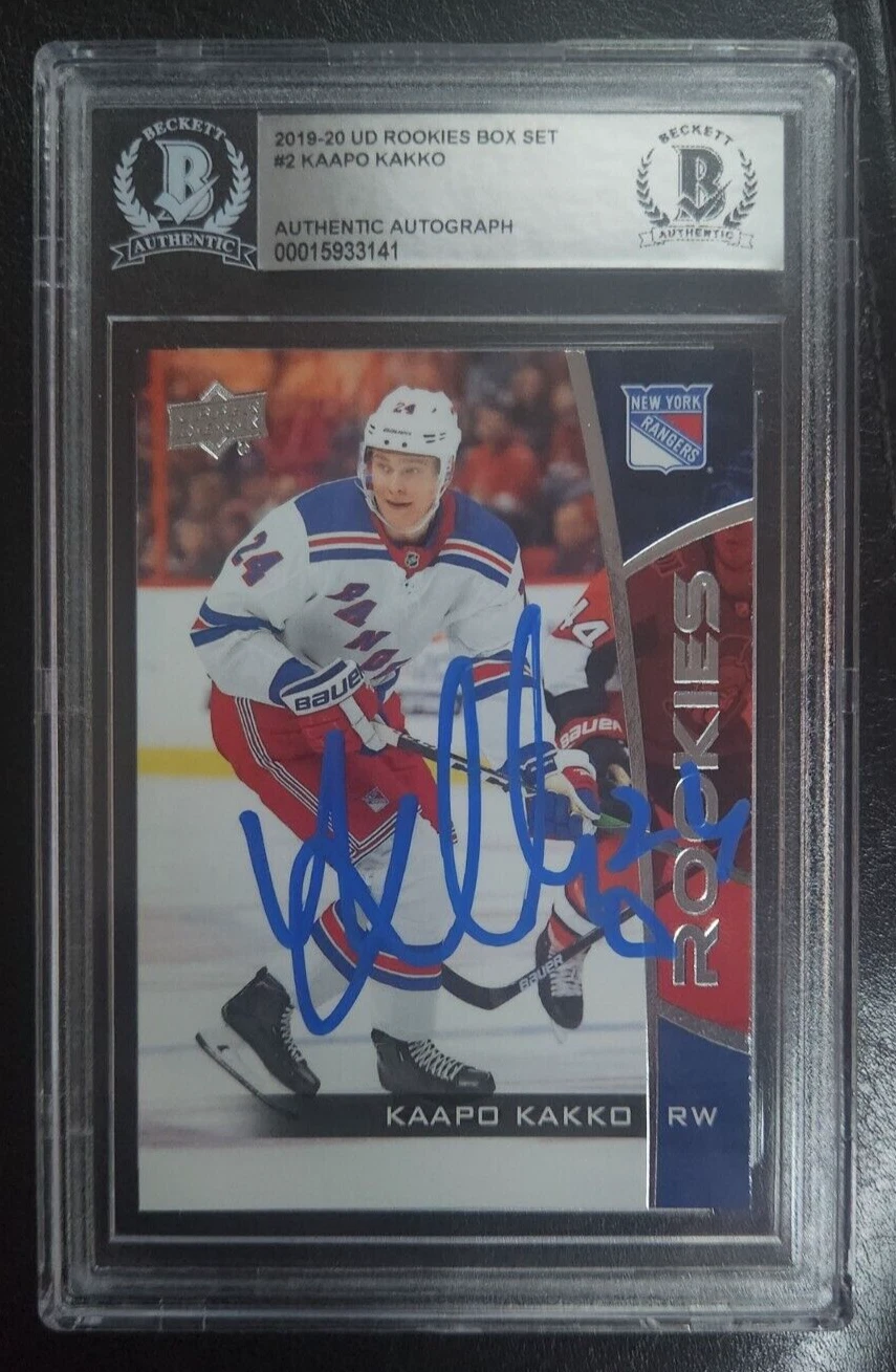 Kaapo Kakko Signed 2019-20 Upper Deck Rookies Card w BAS COA Beckett Slab Rookie